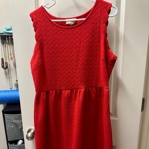 XL Textured Scalloped Tank Dress